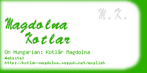 magdolna kotlar business card