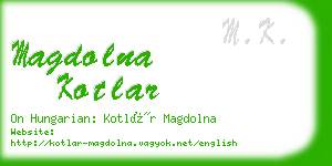 magdolna kotlar business card